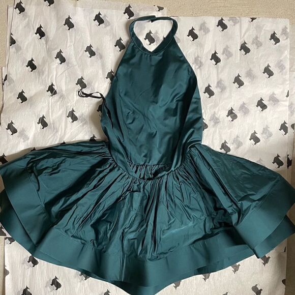 Pema Vegan Backless Cocktail Dress in Forest by VAUTE - Picture 3 of 3